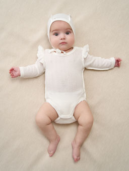 Боди с крылышками "Молоко" из ажурного хлопка 0+