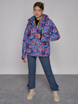 Горнолыжная куртка женская зимняя синего цвета 2302-2S - Mtforce фото 5