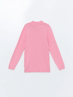 Dik Yaka Basic Uzun Kollu K?z ?ocuk Triko Kazak - Waikiki фото 3