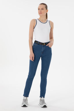 Kad_n Mavi Jean Pantolon Sepette S_rpriz _ndirim