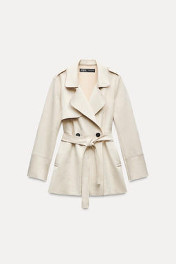 FAUX SUEDE TRENCH COAT - Zara фото 7
