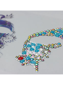 Наклейка - стразы на лицо Крыло бабочки и павлин, 16?17 см