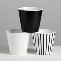 Набор кашпо для цветов 3 в 1 «Beautiful», тиснение, 0,8 л, 11 х 12 см