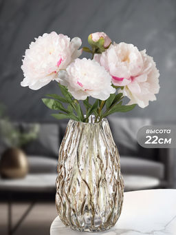 Ваза 14*14*22 см 1,9 л, серая, стекло