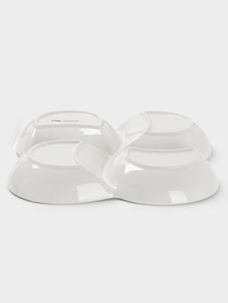 Менажница Доляна White Label, 4 секции, 26×4 см, фарфор, белая