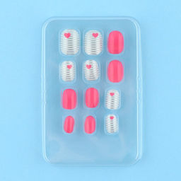 Детские накладные ногти «Сердечки», 12 шт.