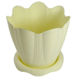 Цена за 3 шт. Горшок для цветов пластиковый 1,5л d-16см "Эдельвейс" с поддоном микс С191К