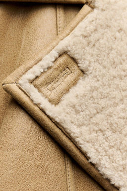 100% LEATHER DOUBLE-FACED SHORT COAT - Zara фото 9