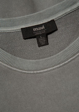 S?rt Detayl? Gri Sweatshirt - Mavi фото 6