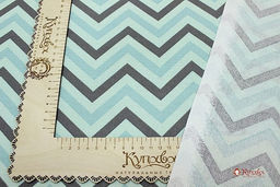 Рогожка Серый зигзаг на мятно-бирюзовом, СОРТ2, ш.1.5м, хлопок-100%, 150гр/м.кв - Купава фото 3