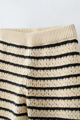 STRIPED CROCHET KNIT TROUSERS - Zara фото 6