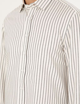 Рубашка Pierre Cardin Slim Fit темно-синяя в полоску с длинными рукавами