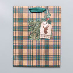 Цена за 2 шт. Пакет подарочный новогодний крафтовый «For man», MS 18×23×10 см