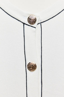 PLAIN KNIT CARDIGAN WITH CONTRAST TRIMS - Zara фото 11