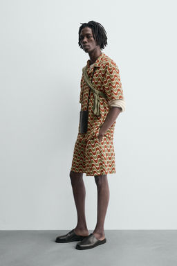 GEOMETRIC JACQUARD BERMUDA SHORTS - Zara фото 4
