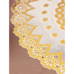 Набор салфеток кухонных Букет, 4 шт, d=30 см, цвет золотой - Доляна фото 4