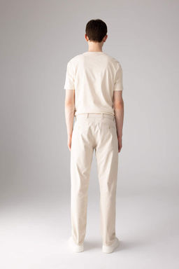 Брюки-чиносы прямого кроя из габардина с карманом на молнии и парусиновой тканью стандартного кроя - Defacto фото 6
