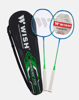 Набор для бадминтона WISH Fusiontec 770K (2 ракетки), синий/зеленый