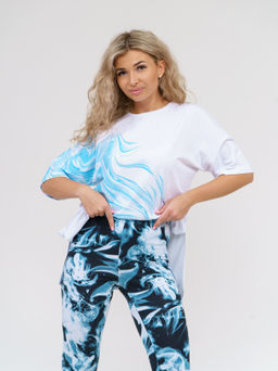 909 Костюм "белый/голубой"