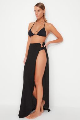TRENDYOLMILLA Siyah Maxi Dokuma Aksesuarl? Plaj Etegi TBESS23ET00015