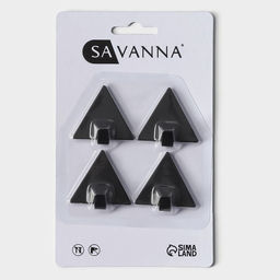 Крючки самоклеящиеся SAVANNA Black Loft, 4 шт., металл, грань 4 см, 43.91.5 см, чёрные  фото 5