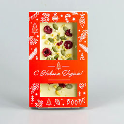 Белый шоколад с манго, вишней и семечками тыквы, красная коробочка #5