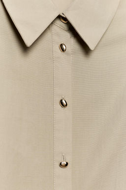 VESTIDO MIDI POPEL?N CINTUR?N / Beige claro - Zara фото 8