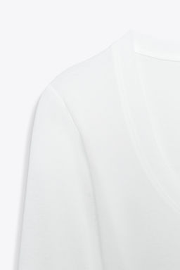 CREPE LONG SLEEVE T-SHIRT - Zara фото 9