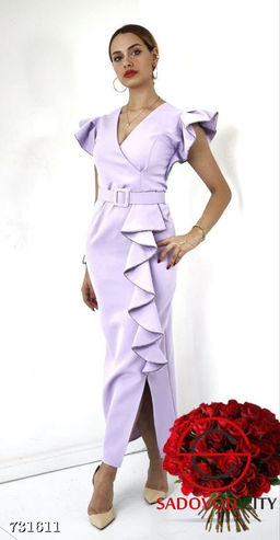 Женское вечернее макси платье с поясом - Bruno фото 8