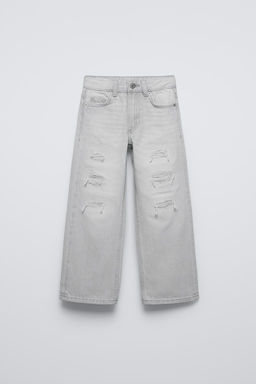 RIPPED WIDE LEG JEANS