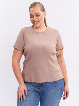 Футболка в рубчик FU25002BEG18