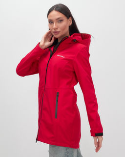 Парка спортивная женская с капюшоном softshell красного цвета 9568Kr - Mtforce фото 2
