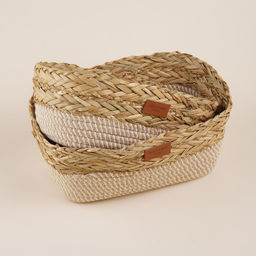 Корзины для хранения SL Home, плетёные, ручной работы, 2 шт., 281810 см, 302012 см - Sima-land home фото 2