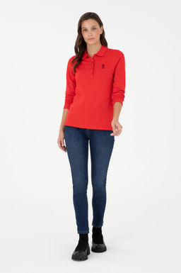 Свитшот женский U.S. Polo Assn красный  фото 4