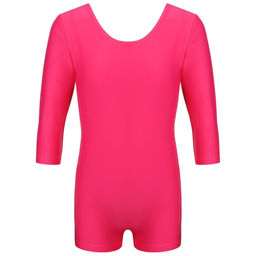 Купальник гимнастический Grace Dance, с шортами, с рукавом 3/4, р. 42, цвет малина  фото 3