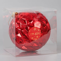 Ёлочный шар гигант Винтаж d=15 см, грани, красный - Зимнее волшебство фото 2