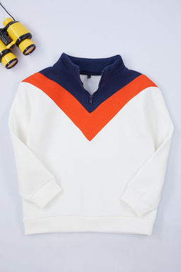 Haki K?z Cocuk Renk Bloklu Orme Sweatshirt TKDAW25SW00036 - Trendyolmilla фото 2