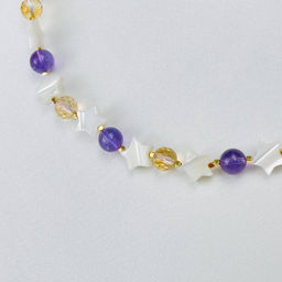 Бусы детские из Аметиста, Цитрина и Перламутра 35 см +