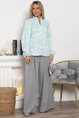 Блуза Доменика (бело-мятная) Б15017-18М