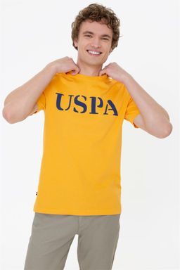 Мужская желтая футболка с круглым вырезом Basic - U.s. polo assn фото 9