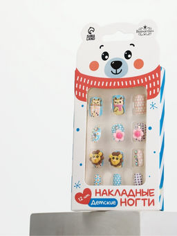 Детские накладные ногти «Северный мишка», 12 шт.