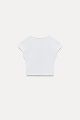 COTTON MODAL CROPPED T-SHIRT - Zara фото 7