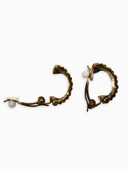 Цена за 2 шт. Клипсы «Плетение», цвет чернёное золото