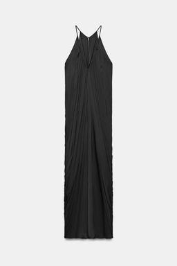 VESTIDO DRAPEADO SATINADO ZW COLLECTION / Negro - Zara фото 7