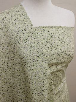 Импорт. хлопок Россыпь синих мелких цветочков на св.бежево-оливковом, ВИД2, ш.1.5м, хл-100% - Купава фото 4