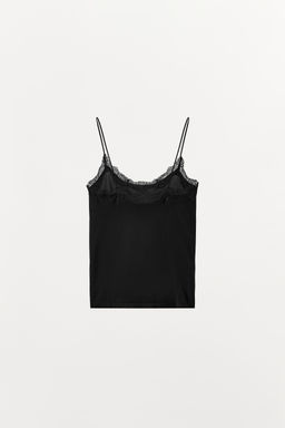 TOP MEDIA ENCAJE / Negro - Zara фото 6