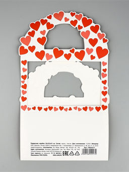 Коробка подарочная, упаковка,Сердца, 25?19.5?10 см