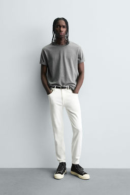 JEANS SKINNY FIT CROPPED / Blanco roto
