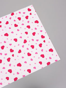 Цена за 20 шт. Пленка для цветов, «Сердца на белом», барби, 57×57 см