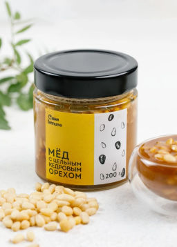 Мёд с цельным кедровым орехом, 200 г